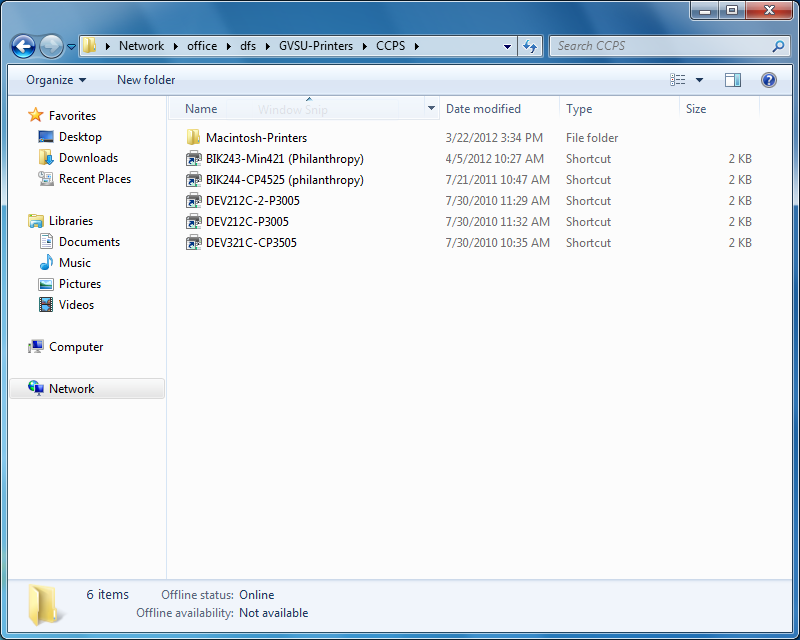 Installing a Network Printer in Windows 7 Information Technology